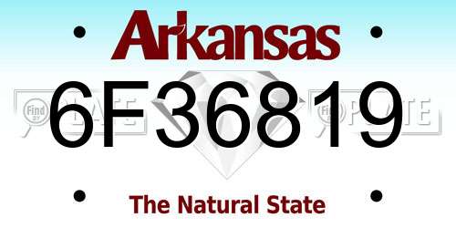 6F36819 Arkansas License Plate