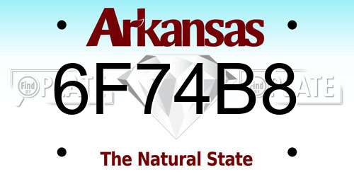 6F74B8 Arkansas License Plate