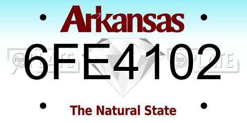6FE4102 Arkansas License Plate