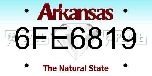 6FE6819 Arkansas License Plate