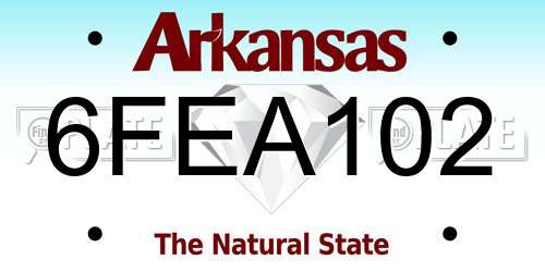 6FEA102 Arkansas License Plate