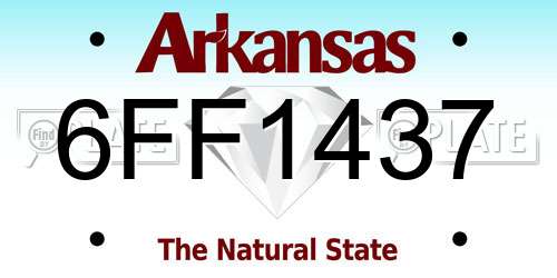 6FF1437 Arkansas License Plate