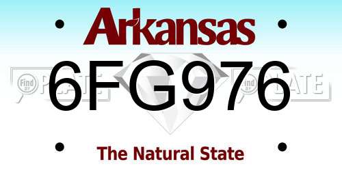 6FG976 Arkansas License Plate