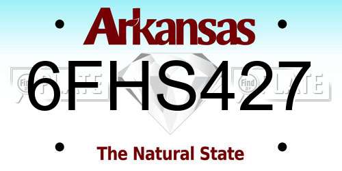 6FHS427 Arkansas License Plate