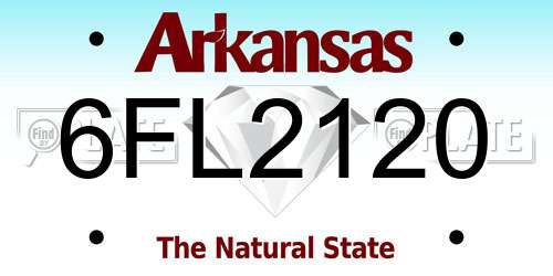 6FL2120 Arkansas License Plate