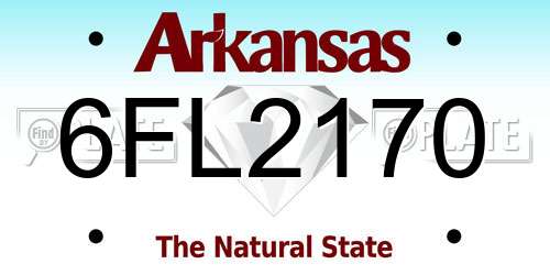 6FL2170 Arkansas License Plate