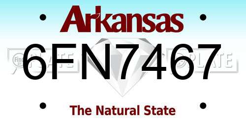6FN7467 Arkansas License Plate