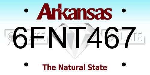 6FNT467 Arkansas License Plate