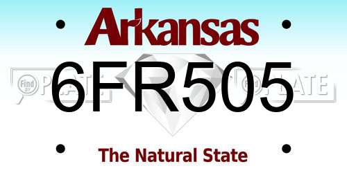 6FR505 Arkansas License Plate