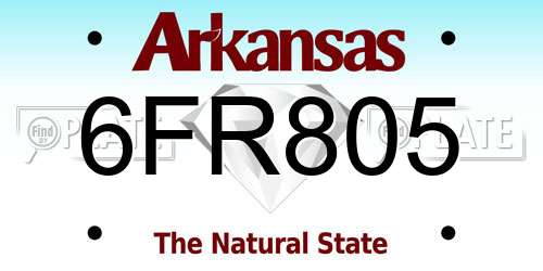 6FR805 Arkansas License Plate