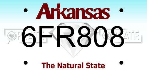 6FR808 Arkansas License Plate