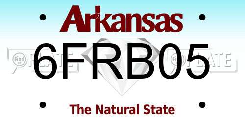 6FRB05 Arkansas License Plate