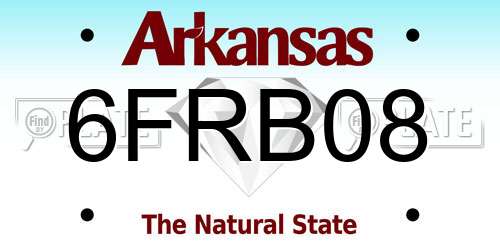 6FRB08 Arkansas License Plate