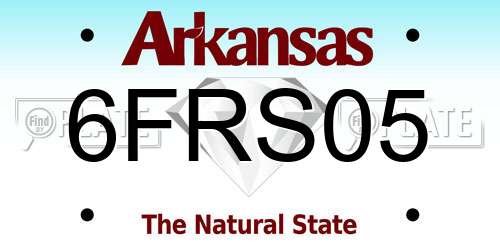 6FRS05 Arkansas License Plate