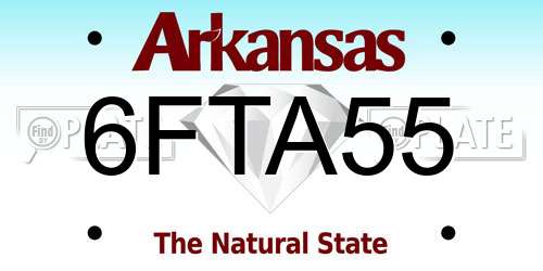 6FTA55 Arkansas License Plate