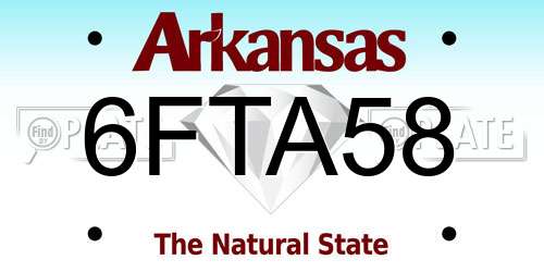 6FTA58 Arkansas License Plate