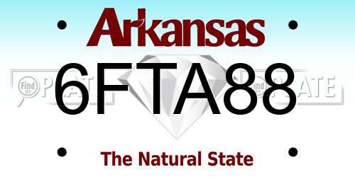 6FTA88 Arkansas License Plate