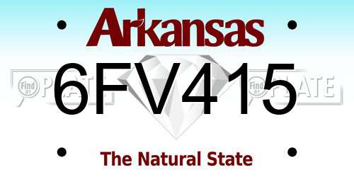 6FV415 Arkansas License Plate