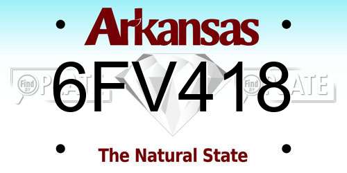 6FV418 Arkansas License Plate