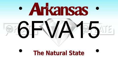 6FVA15 Arkansas License Plate
