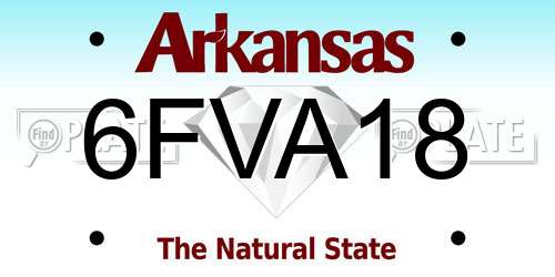 6FVA18 Arkansas License Plate