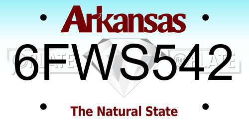 6FWS542 Arkansas License Plate