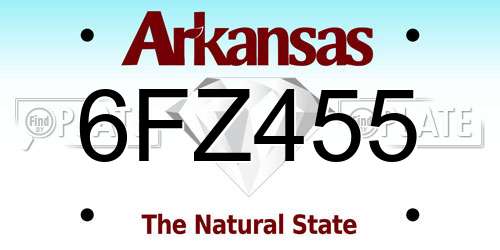 6FZ455 Arkansas License Plate