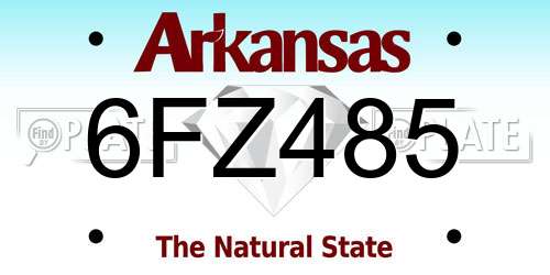 6FZ485 Arkansas License Plate