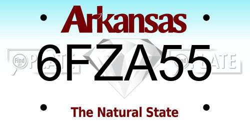 6FZA55 Arkansas License Plate