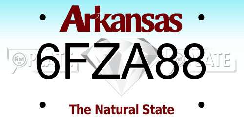 6FZA88 Arkansas License Plate