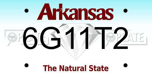6G11T2 Arkansas License Plate