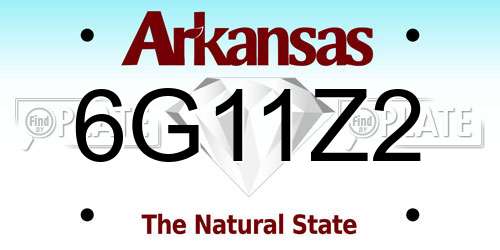 6G11Z2 Arkansas License Plate