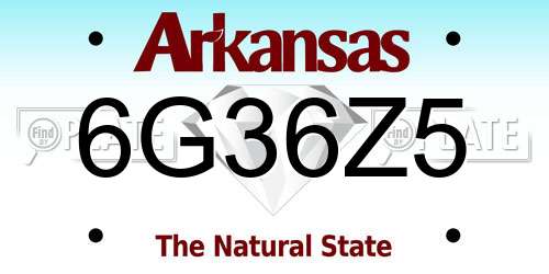 6G36Z5 Arkansas License Plate