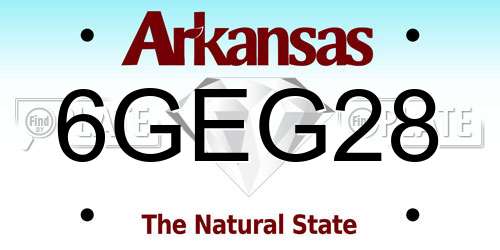 6GEG28 Arkansas License Plate