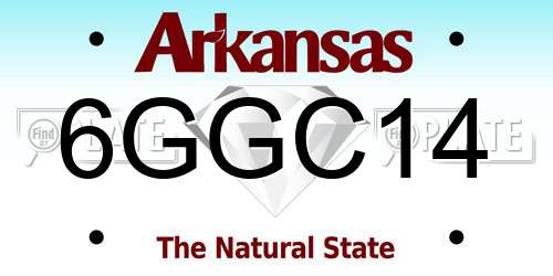 6GGC14 Arkansas License Plate