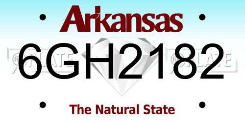 6GH2182 Arkansas License Plate