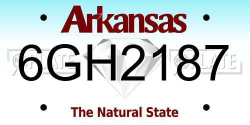 6GH2187 Arkansas License Plate