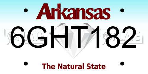 6GHT182 Arkansas License Plate