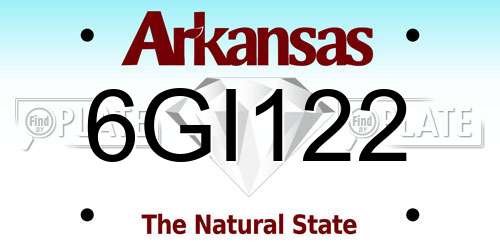 6GI122 Arkansas License Plate