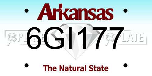 6GI177 Arkansas License Plate