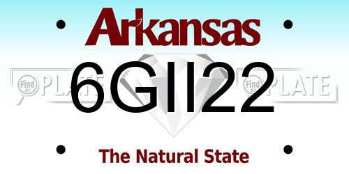 6GII22 Arkansas License Plate
