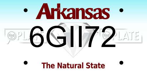 6GII72 Arkansas License Plate