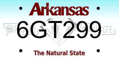 6GT299 Arkansas License Plate