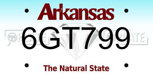 6GT799 Arkansas License Plate