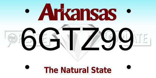 6GTZ99 Arkansas License Plate