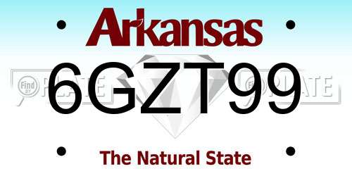 6GZT99 Arkansas License Plate