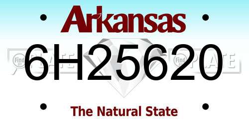 6H25620 Arkansas License Plate