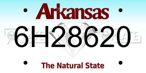 6H28620 Arkansas License Plate