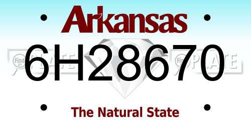 6H28670 Arkansas License Plate