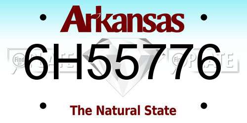 6H55776 Arkansas License Plate